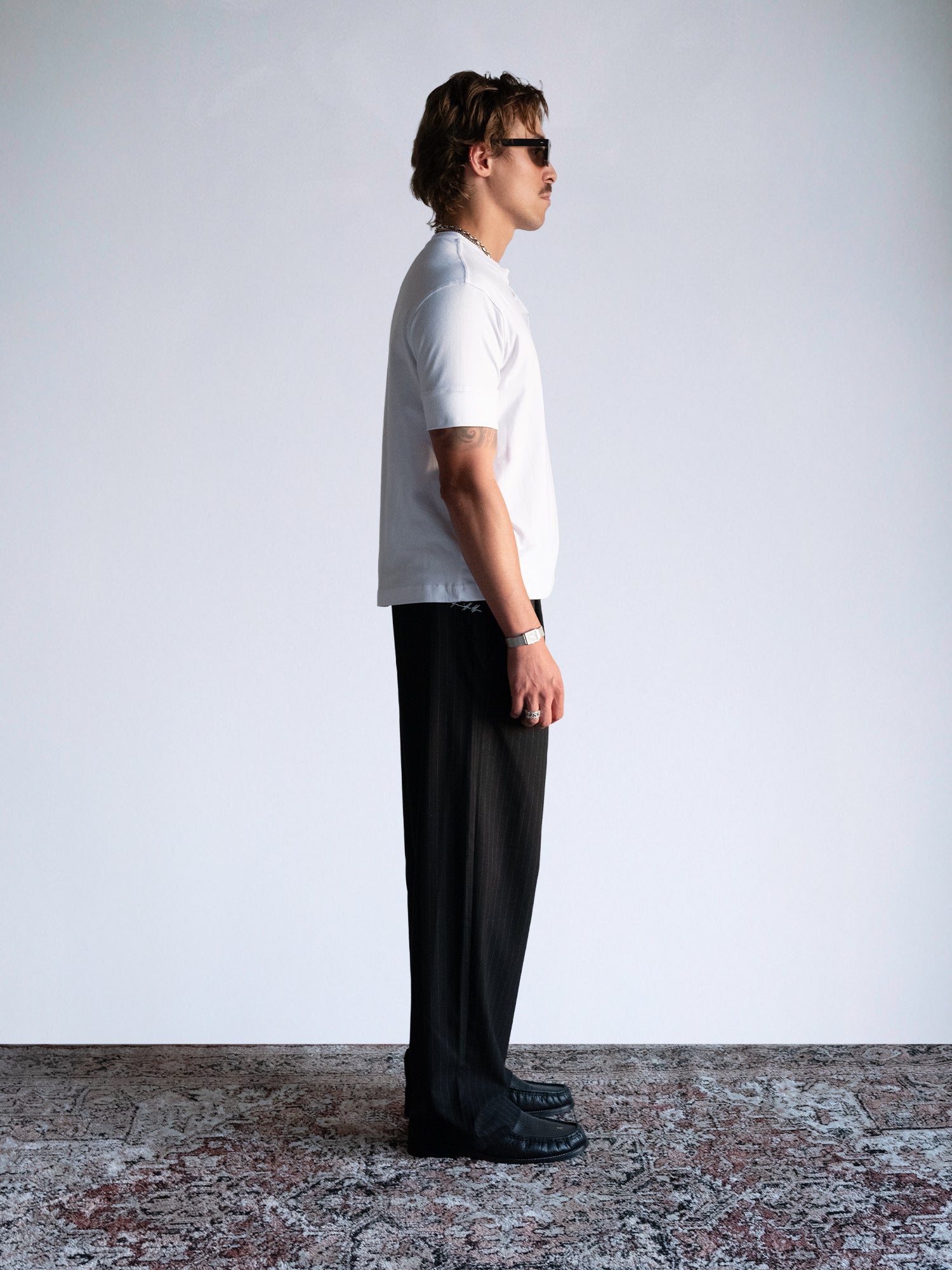 The Henley Fitted Tee : White - BDK