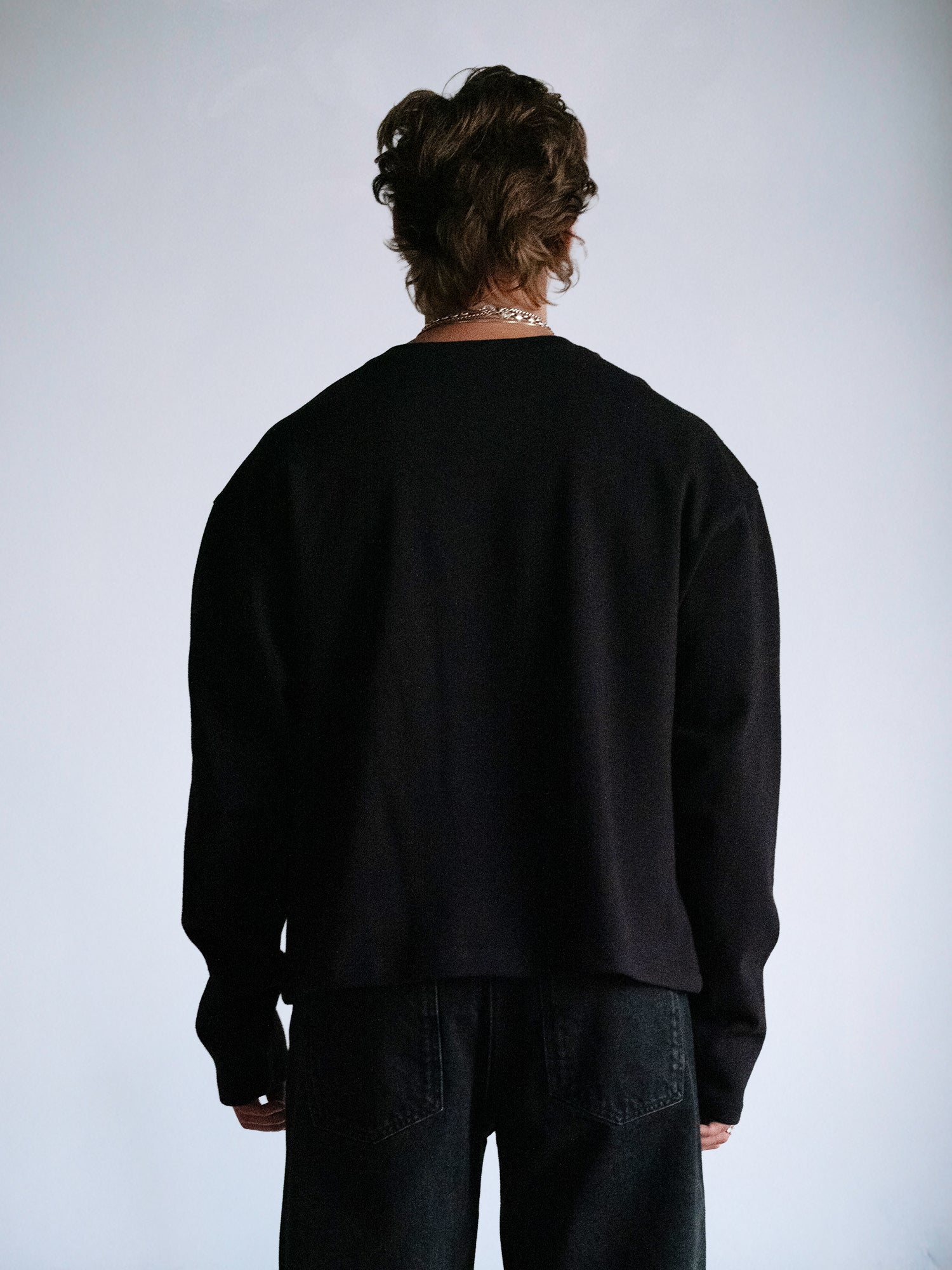The Longsleeve Henley Shirt : Black - BDK