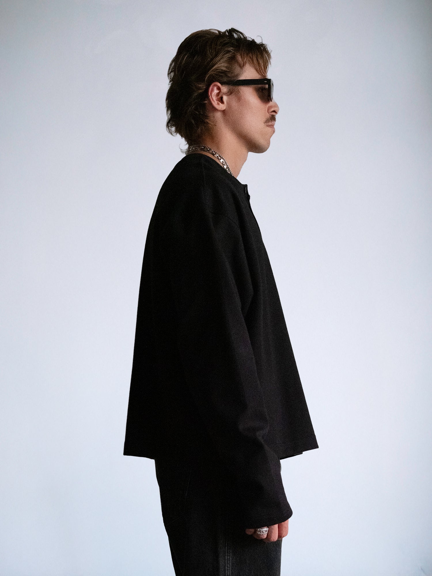 The Longsleeve Henley Shirt : Black - BDK