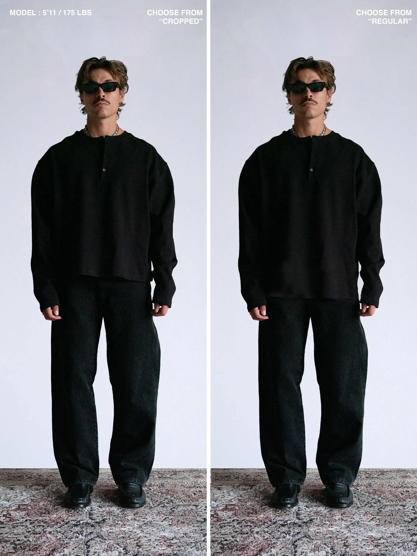 The Longsleeve Henley Shirt : Black - BDK