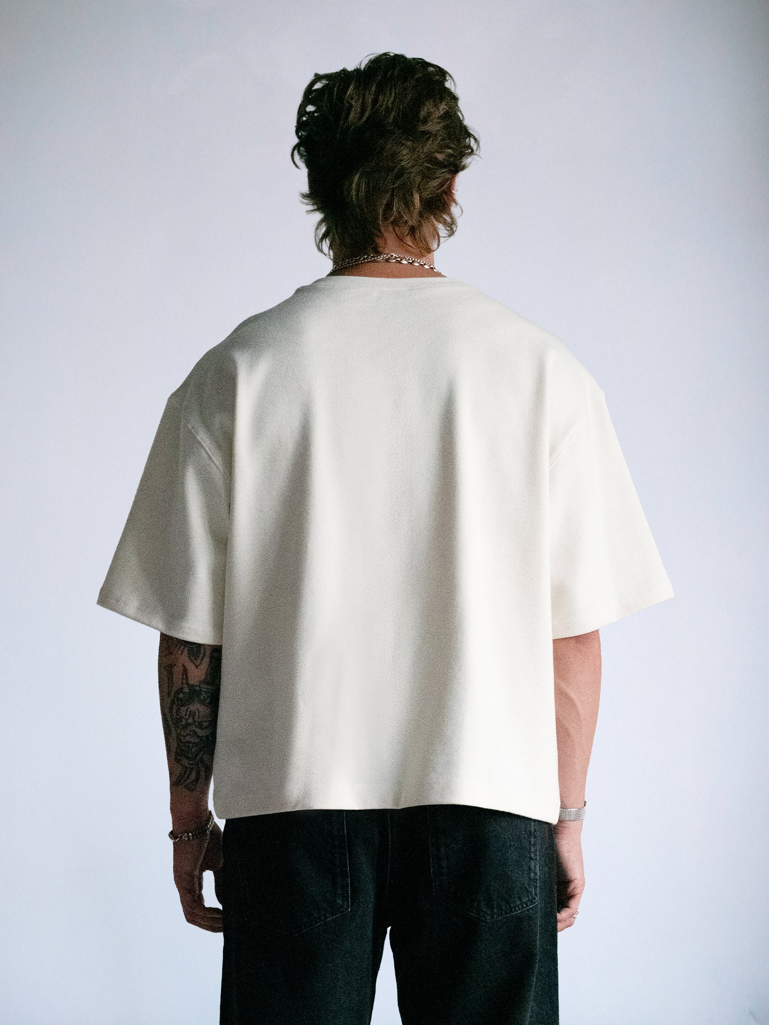 The Oversize Crop Tee : Off White - BDK
