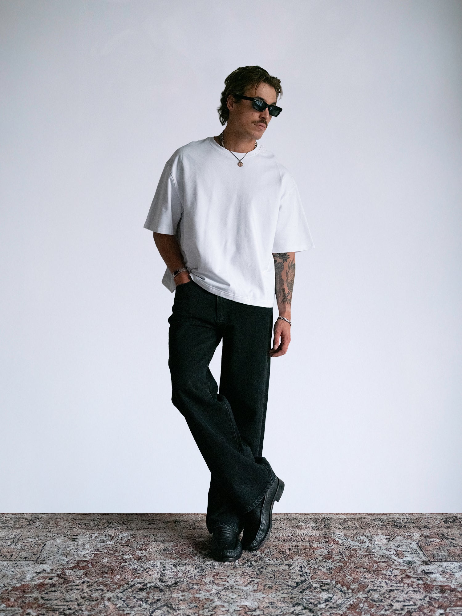 The Oversize Crop Tee : White - BDK