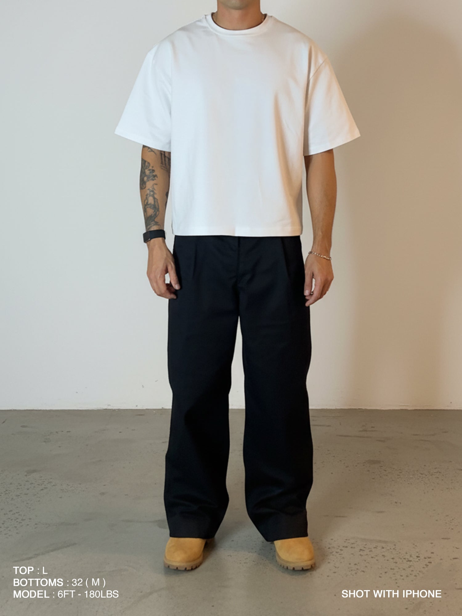 The Oversize Crop Tee : White - BDK