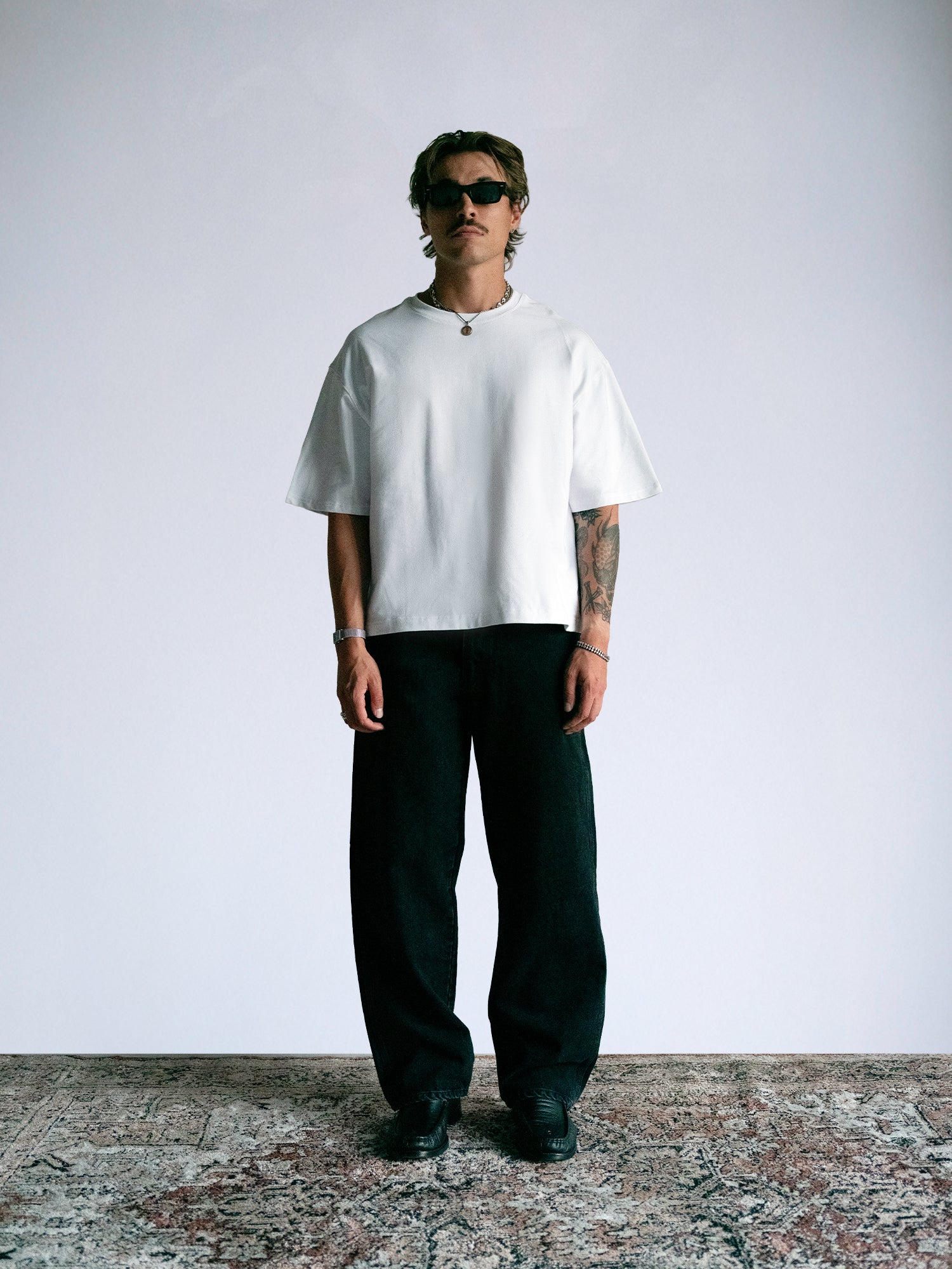 The Oversize Crop Tee : White - BDK
