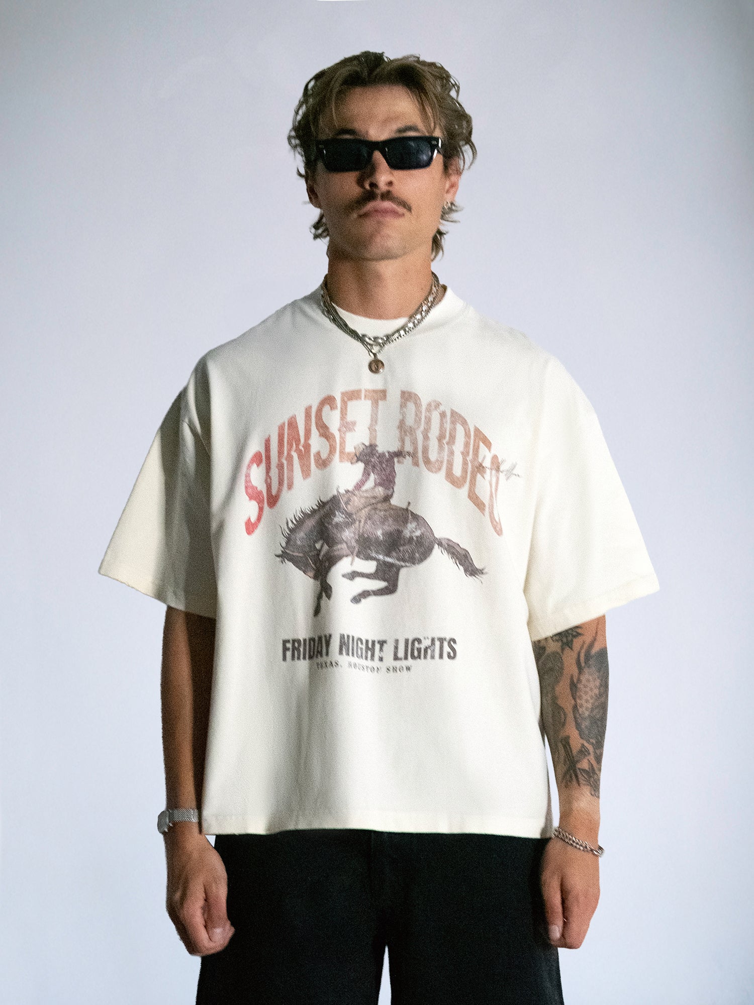 The Sunset Rodeo Tee : Off White - BDK